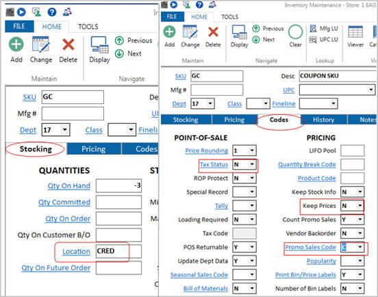 Eagle Loyalty Options and Other Setup