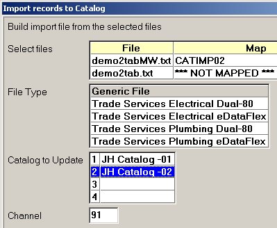 Catalog Import Using an Existing Map File