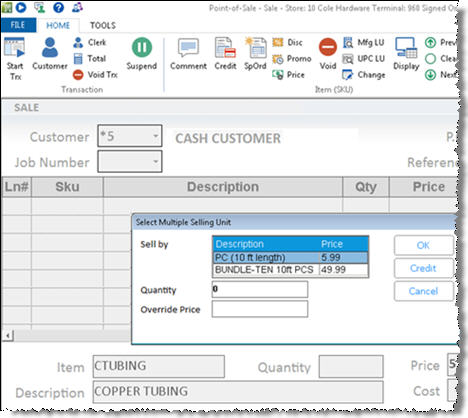 Single Sellingunit Selling an Item With Multiple Selling Units