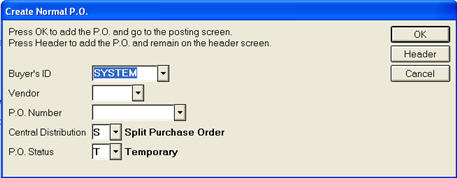 Using PO Worksheet: Create a Manual PO