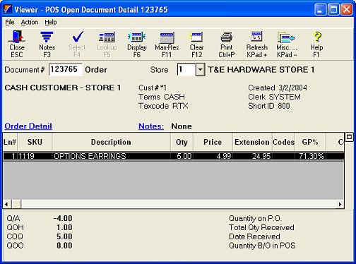 Accessing the Open Document Detail Viewer
