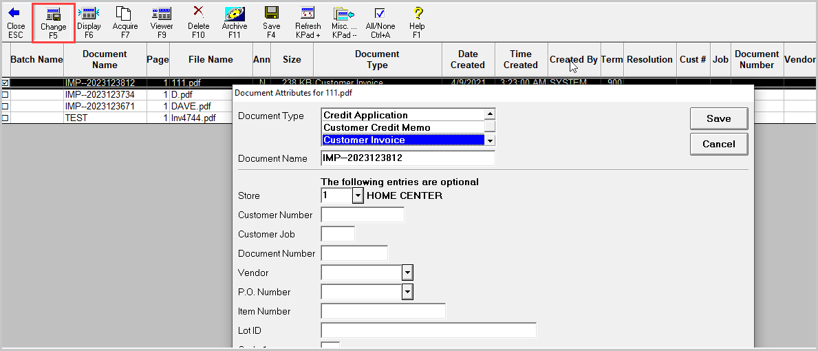Modify Attributes in Document Scanning Queue