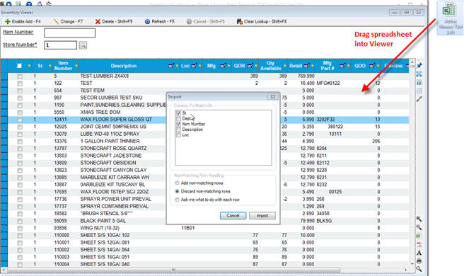 Active Inventory Viewer: Importing from a Spreadsheet