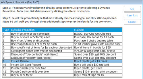 Create Dynamic Promotions: Type 9- Instant Rebate